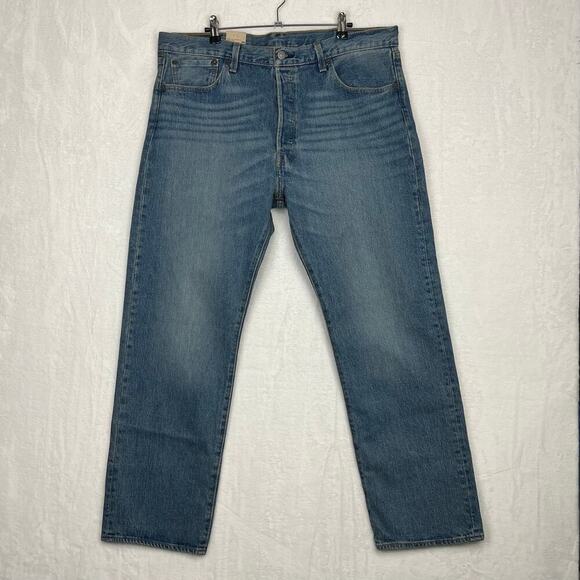 Levi's 501 Jeans‎ Men’s 38x30 NWT Original Fit Button Fly Light Blue Denim - Picture 1 of 11